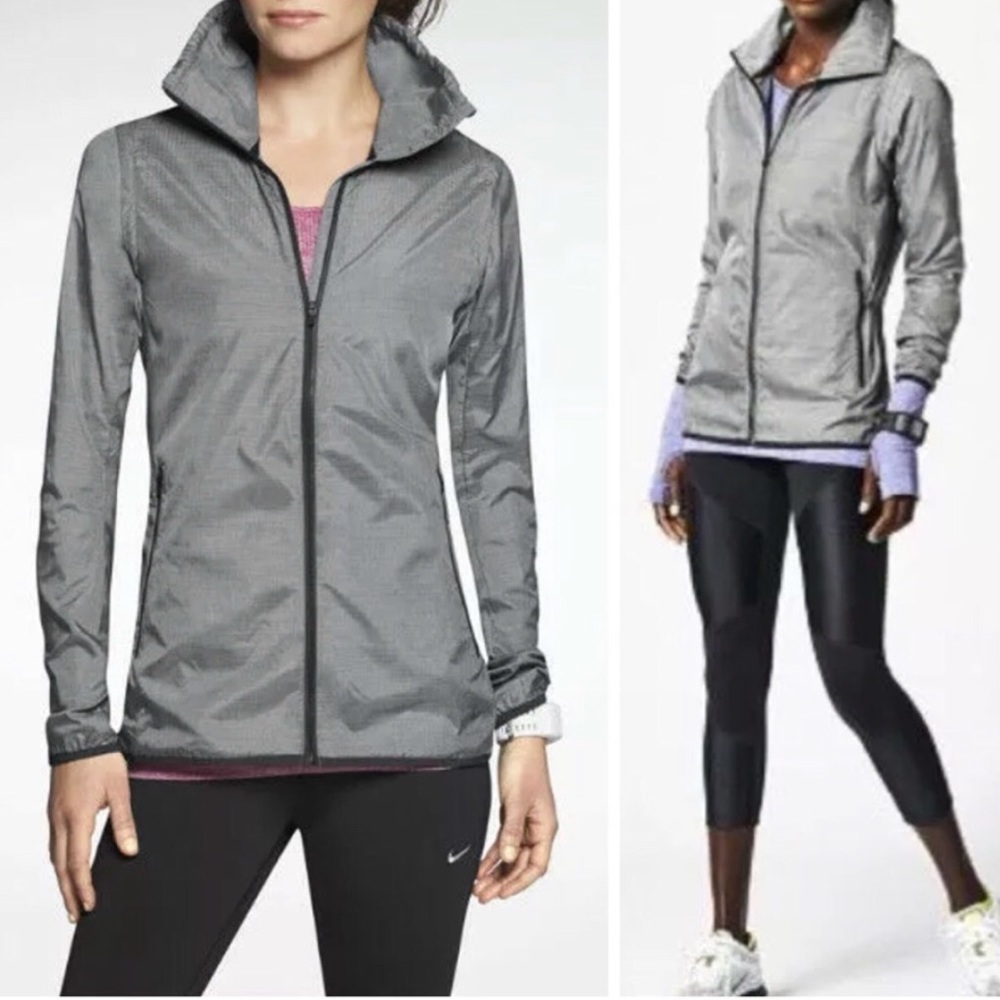 Gray Nike Running Jacket Lightweight Windbreaker - image 2